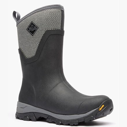 Muck Boot Company Women's Arctic Ice Mid Boot + Vibram Arctic Grip A.T. Black/Grey Gemoetric - ASVMA101