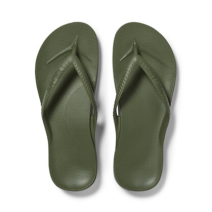 Archies Unisex Arch Support Flip Flops Khaki - KHA-HAS