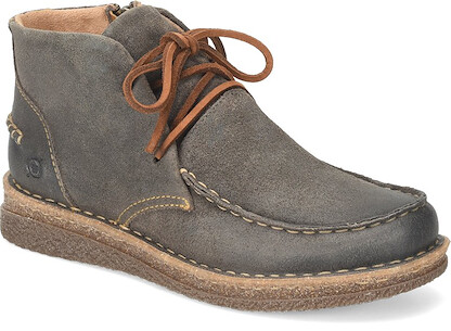 Born Women's Analia Ankle Boot Dark Grey (Concrete) Distressed Leather - BR0044858