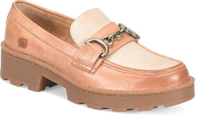 Born Women's Carrera Buckle Loafer Brown Combo (Cognac/Natural) Full Grain Leather - BR0075406
