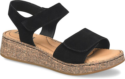Born Women's Cabanas Sandal Black Suede - BR0083409