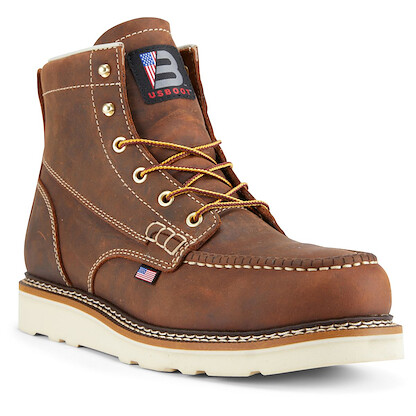 US Boot Men's 6" Bravo Composite Toe Work Boot Bronze Brown - 27286