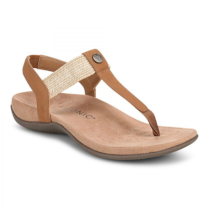 Vionic Women's Sandal Brea Toe Post Sandal Camel Nubuck - I9863L1200