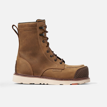 BRUNT Workwear Men's 8" Marin Brunt Toe Composite Toe EH Waterproof Wedge Work Boot Brown - BRF10007-001