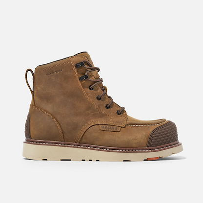BRUNT Workwear Men's 6" Marin Brunt Toe Composite Toe Waterproof Wedge Work Boot Brown - BRF10004-001