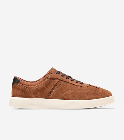 Cole Haan Men's Grand Crosscourt Hingham Sneakers British Tan Suede/Dark Chocolate/Ivory - C43485
