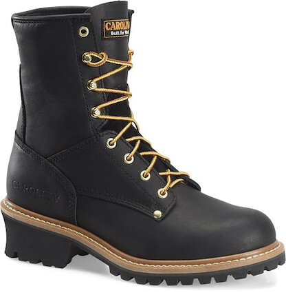CAROLINA Men's 8" Elm Steel Toe Unlined Logger Work Boot Black - CA1825