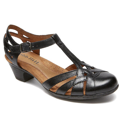 Cobb Hill Women's Aubrey T-Strap Sandal Black - CBD12-UBL13 (CBD12BK)