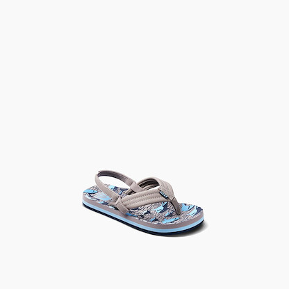 REEF Unisex Kids' Little Ahi Flip Flops Tan Sharks - CJ2089
