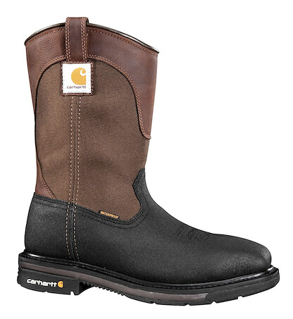 Carhartt Men's 11" Rugged Flex® Steel Toe Waterproof Wellington Work Boot Brown/Black - CMP1258