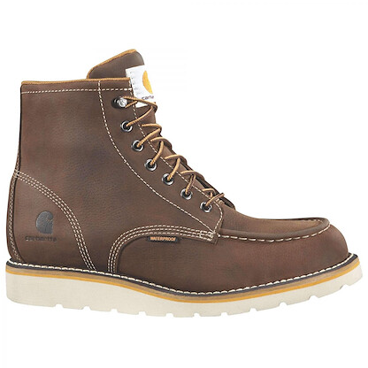 Carhartt Men's 6" Moc Toe Wedge Soft Toe Waterproof Work Boot Bison - CMW6095