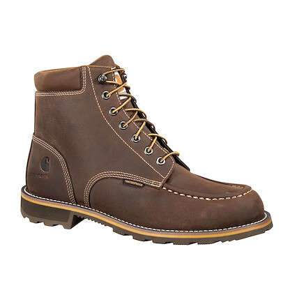Carhartt Men's 6" Traditional Welt Moc Toe Soft Toe Waterproof Work Boot Dark Brown Oil Tanned - CMW6197