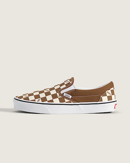 VANS Unisex Classic Slip-On Checkerboard Shoe Dachshund Brown - VN000DAH7UG