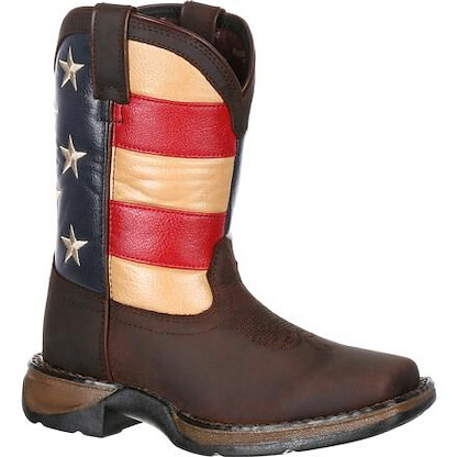 Durango Unisex Little Kids' 8" Lil' Durango Flag Western Boot Brown/Union Flag - DBT0159