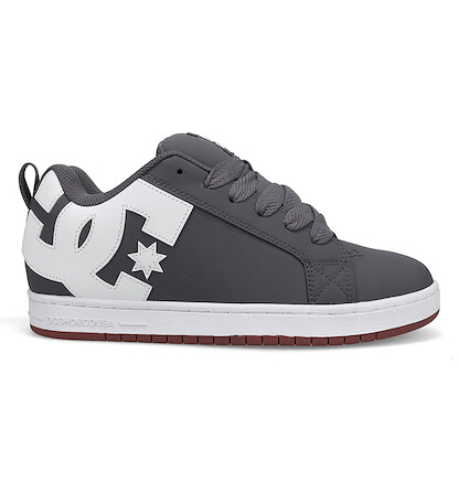 DC Shoes Men's Court Graffik Skate Shoe Grey/White - DC01661065-GRYWHT