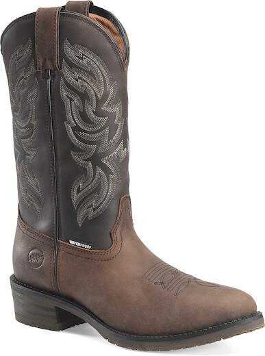 Double-H Boots Men’s 12” Tascosa R Toe Western Boot Brown - DH4158