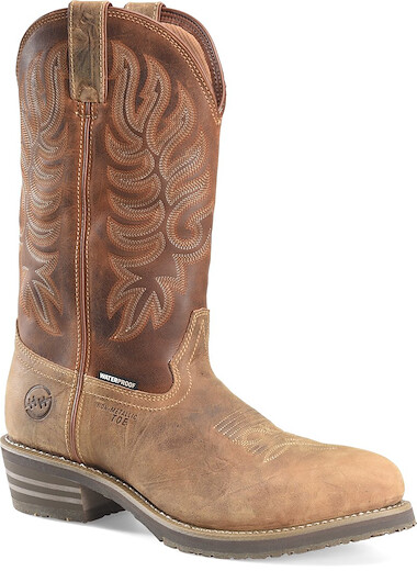 Double-H Boots Men’s 12” Garza Composite Toe Waterproof ICE™ Western Work Boot Brown - DH4159