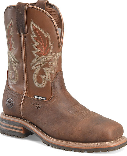 Double-H Boots Men's 10" Carson Composite Toe EH Waterproof Western Work Boot Cashew/Chestnut - DH4161