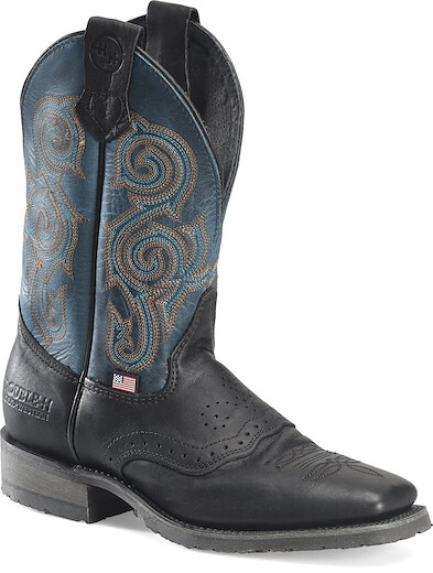 Double-H Boots Men’s 11” Nolen Wide Square Toe ICE™ Roper Western Boot Black - DH4660