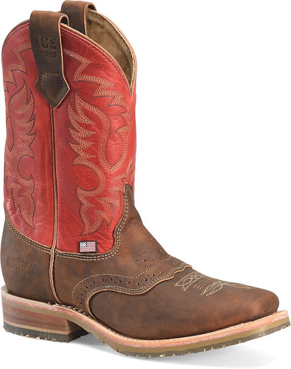 Double-H Boots Men's 11" Boone Soft Toe EH USA Union Built Work Boot Crazy Horse/Red - DH4665