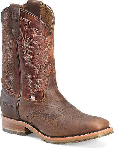 Double-H Boots Men's 11" Cody Soft Toe EH Western USA Union Built Work Boot Walnut/Dark Beige - DH4667