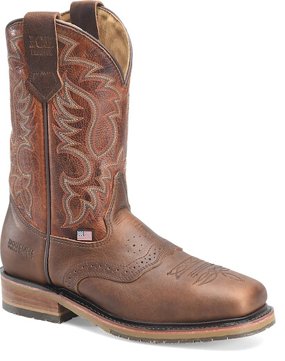 Double-H Men's 11" Union Built EH Steel Toe Roper Boot Walnut/Dark Beige - DH4668
