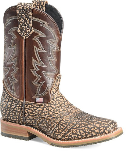 Double H Men's Becknell Almond Bison/Chocolate Soft Toe Pull-On Boot - DH4689