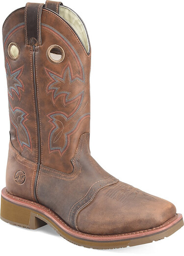 Double-H Boots Men's Antonio 13" Wide Square Toe Roper Non-Metallic Soft Toe Work Boot Rust - DH5134