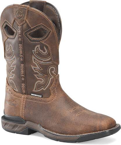 Double-H Boots Men's 11” Wilmore Soft Toe EH Waterproof Non-Metallic Roper Work Boot Brown - DH5380