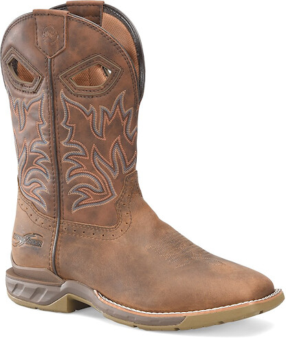 Double-H Men's 11” Portal Soft Toe EH Non-Metallic Roper Work Boot Medium Brown - DH5382