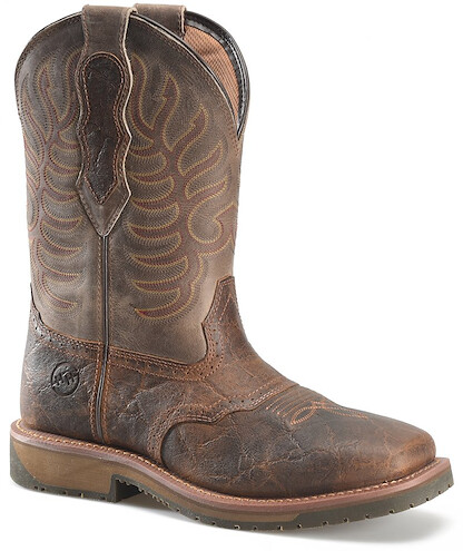 Double-H Boots Men’s 11” Highland Soft Toe EH Non-Metallic ICE™ Roper Work Boot Brown - DH6144