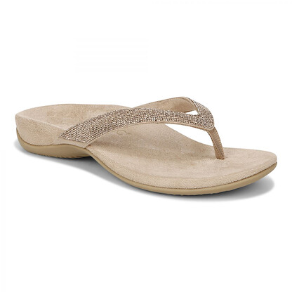 Vionic Women's Dillon Shine Toe Post Sandals Champagne Rhinestone - I8006F1250