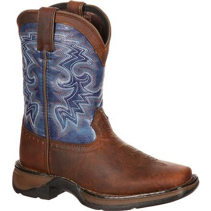 Durango Unisex Little Kids' 8" Lil' Durango Western Boot Brown/Blue - DWBT052