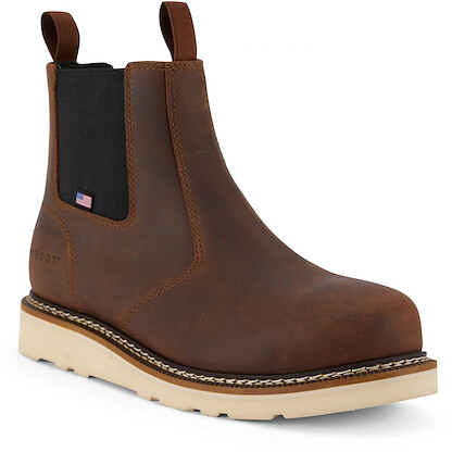 US Boot Men's 6" Logan Chelsea Composite Toe Work Boot Brown - 27288