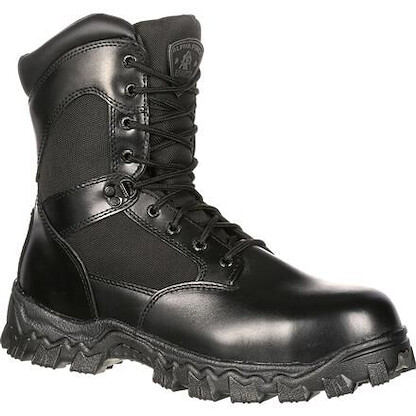 Rocky Men's 8" Alpha Force Zipper Waterproof Public Service Boot Black - FQ0002173