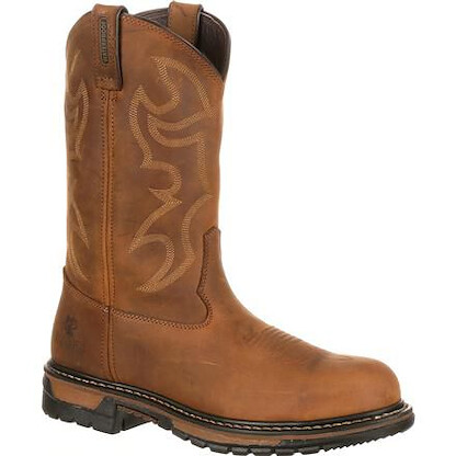 ROCKY WORK Men's 11" Original Ride Branson Steel Toe Waterproof Western Work Boot Aztec Crazy Horse - FQ0002809