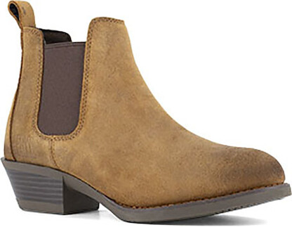 FRYE Supply Women's Steel Toe Chelsea Work Boot Dark Brown - FR40502F
