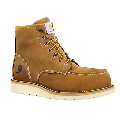 Carhartt Men's 6" Moc Toe Wedge Nano Composite Toe EH Waterproof Work Boots Light Brown - FW6425-M