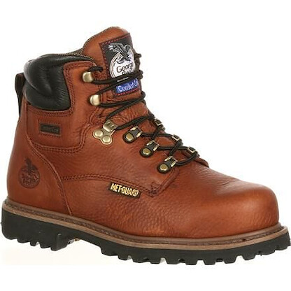 GEORGIA BOOT Men's 6" Hammer Steel Toe Internal Metatarsal Guard  Work Boot Briar Brown - G6315