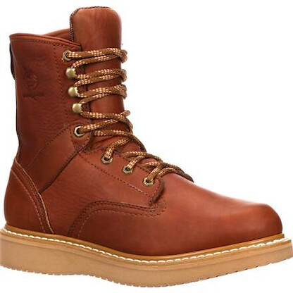 GEORGIA BOOT Men's 8" Wedge  Soft Toe Work Boot Brown - G8152