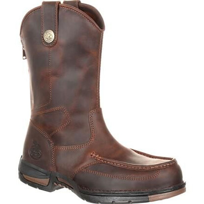 GEORGIA BOOT Men's 11" Athens Soft Toe Pull-On Work Boot Dark Brown - GB00226