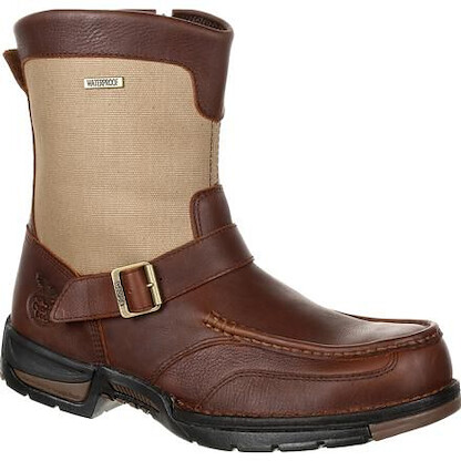 GEORGIA BOOT Men's 8" Athens Side-Zip Soft Toe Waterproof Work Boot Brown - GB00245