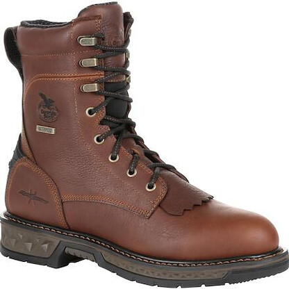 GEORGIA BOOT Men's 8" Carbo-Tec LT Soft Toe Waterproof Lace Work Boot Brown - GB00309