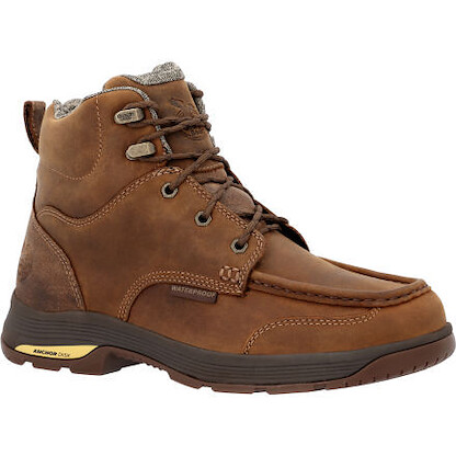 GEORGIA BOOT Men's 6" Athens SuperLyte Moc-Toe Soft Toe Waterproof Work Boot Dark Brown - GB00547