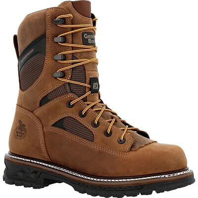 GEORGIA BOOT Men's 9" LTX Logger Composite Toe Waterproof Work Boot Brown - GB00669