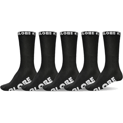 Globe Men's Blackout Crew Socks (5 pair package) Black/Black - GB71639068