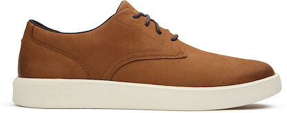 Cole Haan Men's Grand Crosscourt Daily Plain Toe Sneaker British Tan Nubuck/Dark Chocolate/Ivory - C40144