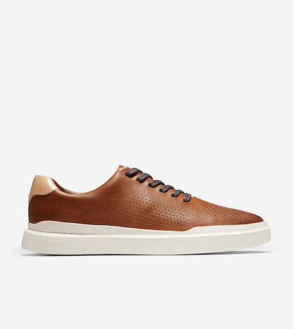 Cole Haan Men's Grandprø Rally Laser Cut Sneaker British Tan/Ivory - C31218