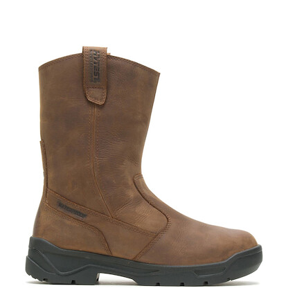 HYTEST Men's Knock Waterproof Direct Attach Metatarsal Guard Steel Toe Wellington Work Boot Brown - K15221