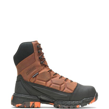 HYTEST Men's 8" FootRests® 2.0 Trio Nano Composite Toe Metatarsal Guard Waterproof Work Boot Brown - K24251
